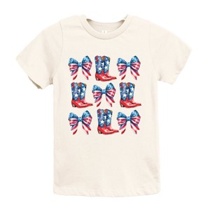 The Juniper Shop Patriotic Boots Stacked Coquette Youth Short Sleeve Tee - 1 of 4