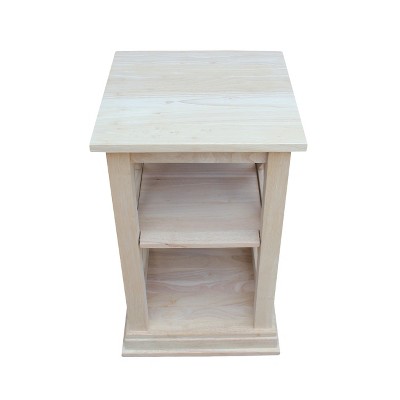 White Rubberwood Classic Accent Table with Shelves
