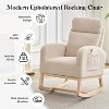 Rocking Chair, Upholstered Glider Chair with Side Pocket, Nursery Chair with High Backrest and Rubber Wood Legs for Living Room, Bedroom, Nursing Room - 4 of 4