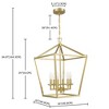 6-Light Soft Gold Dimmable Lantern Geometric Chandelier - 3 of 4