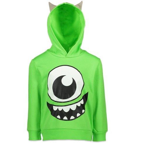 Disney Pixar Monsters Inc. Mike Big Boys Fleece Pullover Hoodie Green 10-12