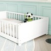 Twin size Floor Platform Bed with Built-in Book Storage Rack,White - 3 of 4