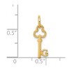 Black Bow Jewelry 14k Yellow Gold, Hannah Collection, Mini Initial G Shamrock Key Charm - 4 of 4