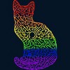 Adult Design By Humans Pride Rainbow Cat Maze By MisoKnotty Tank Top - 2 of 2