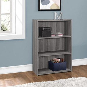 SEVOBAL Decorative Bookshelf 4 Tier Bookcase Adjustable Storage for Bedroom Office Contemporary Style, Gray, 24.75"*11.75"*35.5" - 1 of 4