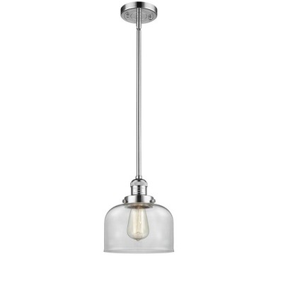 Bell - 1 Light Stem Hung Mini Pendant In Industrial Style-10 Inches Tall and 8 Inches Wide