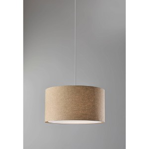 Harvest Large Drum Pendant Natural - Adesso: 1-Light Plug-In Hanging Lamp, ETL Listed, Adjustable Height - 1 of 4