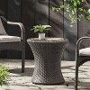 Vynxaria Patio End Tables - Hourglass Wicker Accent Table, 19.75" Compact Design - 4 of 4