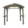 Gulches 8'x5' Arc Roof BBQ Grill Canopy with Double Galvanized Steel Roof & 2 Side Shelves, Outdoor Grill Tent for Patios and Gardens, Brown - 2 of 4