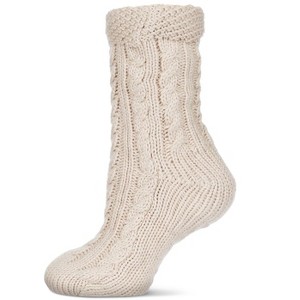 Memoi Women's Cable Knit Lounge Sock - 1 of 4