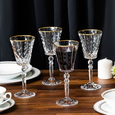Marilyn Gold Crystal Red Wine Goblets Set of 4