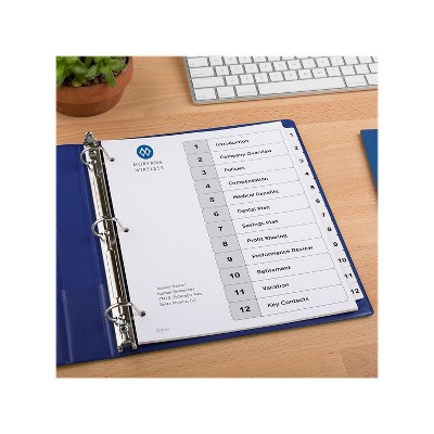 Avery White Heavyweight 12-Tab Customizable Dividers Set
