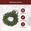 King Of Christmas 24" Pre-Lit Artificial Christmas Wreath with Lights, Battery Operated King Noble Fir Christmas Wreaths - image 3 of 4