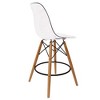 LeisureMod Cresco Modern Plastic Barstool with Beech Wood Base - 4 of 4