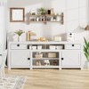 70" Farmhouse TV Stand for 75-80 Inch TVs - Entertainment Center with 4/6 Drawers & 3 Open Shelves, Grey Media Console for Living Room, Bedroom - 3 of 4