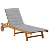 vidaXL Sunlounger Wooden Solid Acacia Wood Adjustable Footrests - 2 of 4
