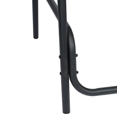 Black Aluminum Frame Indoor-Outdoor Rattan Barstools, Set of 2