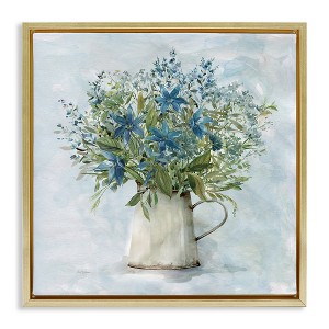 Stupell Industries Country Milk Tin Bouquet Floating Frame Canvas Art - 1 of 4