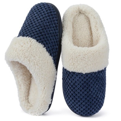 RockDove Women's Bubble Stitch Faux Fur Lined Slide Slippers