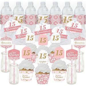 Big Dot of Happiness Mis Quince Anos - Quinceanera Sweet 15 Birthday Party Favors and Cupcake Kit - Fabulous Favor Party Pack - 100 Pieces - 1 of 4