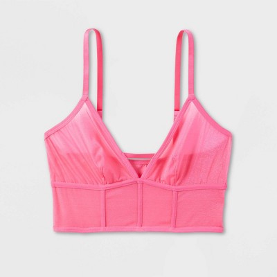 Photo 1 of XS Women's Mesh Longline Bralette - Auden™ Pink