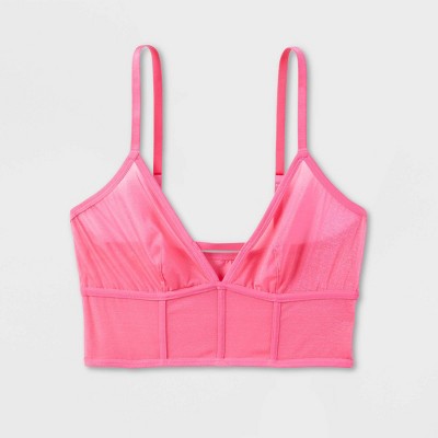 Women's Mesh Longline Bralette - Auden™ Pink S : Target