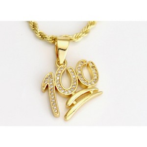 Aria Jeweler Inc chain with 100 Emoji Pendant - 1 of 4