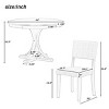 44" Round Pedestal Dining Table Set with 4 Upholstered Chairs, Retro Solid Wood Kitchen Set for Small Space-3irtyhousy - 4 of 4