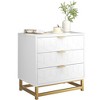 White 3-Drawer Wooden Organizer with Gold Metal Handles ¨C Stylish Chest of Drawers - 2 of 4