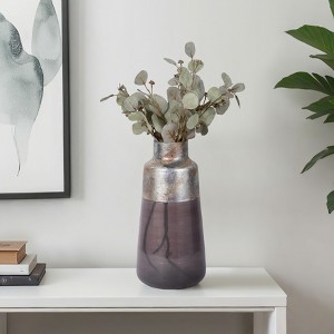 Modern Glam Glass Vase - Handcrafted Decorative Glass Flower Vase for Home, Office, Bedroom & Living Room - Elegant Finish - 1 of 4