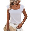 Zeagoo Women Summer Tops Cute Square Neck Tank Tops Loose Dressy Casual Shirts Cap Sleeve Tunic Tops - 4 of 4