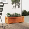 vidaXL Garden Planter Decorative Outdoor Flower Box - 35.4x12.2x12.2 inches, Wax Brown Pine Wood Rectangle - Ideal for Gardens, Balconies, Patios - 3 of 4