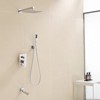Kumasinova 10" High Pressure Rain Shower System Set,Dual Showerhead Combo with Tub Spout and Valve Trim Kit,Stainless Steel Material - 2 of 4