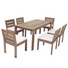 7-Piece Acacia Wood Outdoor Dining Set with Removable Cushions, Patio Furniture Set with Ergonomic 6 Chairs, Natural 4B - ModernLuxe - 4 of 4