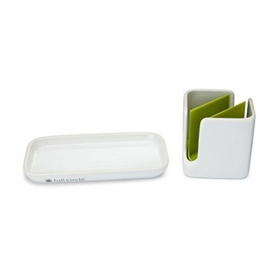White Modular Ceramic Sink Caddy with Customizable Design