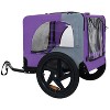 Munora 23.62" L x 17.71" W Heavy Duty Collapsible Pet Bike Trailer with 16" All-Terrain Wheels & Universal Hitch - Foldable Dog/Cargo Carrier, Purple - 4 of 4