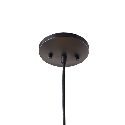 Natural Bamboo Rattan Pendant Light with Matte Black Cord