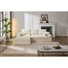 VASIP "99" Modular L-Shaped Sleeper Sectional Sofa Set - Modern Minimalist 2-Piece Upholstered Couch, No Assembly Required,White - 2 of 4