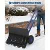 Heavy-Duty Rolling Snow Shovel, 29" Blade, 3-Size Metal Blade & Adjustable Handle, with Wheels for Driveway and Sidewalk - 4 of 4