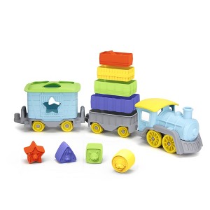 Green Toys Stack and Sort Train, 12 Piece Vehicle Playset, Ages 6 Months and Up - 1 of 2