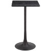 Bar Table 41.7"H Black – Faux Wood MDF Square Top with Powder-Coated Steel Pedestal Base, Modern Indoor Accent by Zuo Modern - 4 of 4
