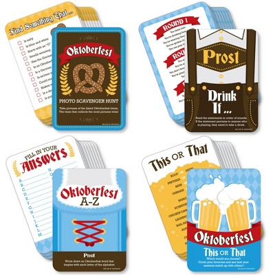 Big Dot of Happiness Oktoberfest - 4 Beer Festival Games - 10 Cards Each - Gamerific Bundle