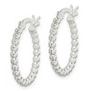 Black Bow Jewelry Sterling Silver, 2mm Beaded Round Hoop Earrings - 22mm (7/8 Inch) - 2 of 4
