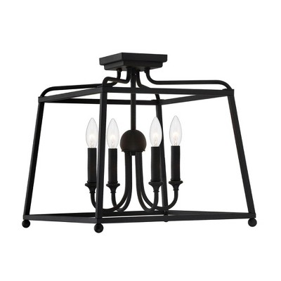 Crystorama Lighting Sylvan 4 - Light Semi-Flush Mount in  Black Forged