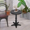 Lyngins Vintage Round Side Table – Small Side Table with Wooden Ball Legs, End Table for Living Room, Multi-Purpose Small Table - 3 of 4