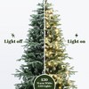 LuxenHome 6.5Ft Pre-Lit Snowy PE & PVC Branches Artificial Fir Christmas Tree with Metal Stand Green - 4 of 4
