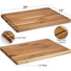 Cheese Charcuterie Board for Kitchen, Extra Large Cutting Board with Side Handles & Juice Grooves, Reversible Wooden Chopping Board - 2 of 4