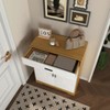 Lirago 4-Tier Shoe Cabinet 31.49"x15.74"x39.4" Natural and White 12-Pair Shoe Organizer with Drawer and Adjustable Shelves for Entryway - 4 of 4