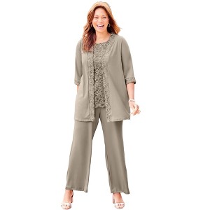 Catherines 3-Piece Lace Gala Pant Suit - 1 of 4