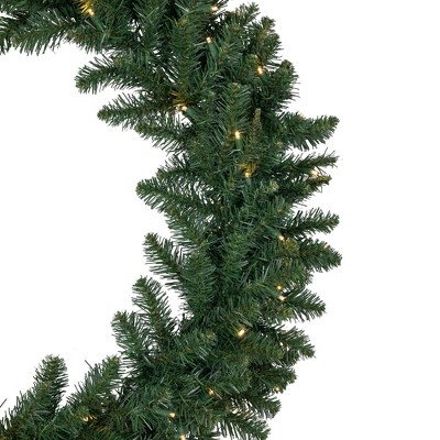 36" Prelit Warm White LED Pine Christmas Wreath